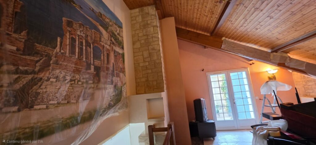 Pièce à l’étage avant rénovation dans une maison à Étrembières près d’Annemasse